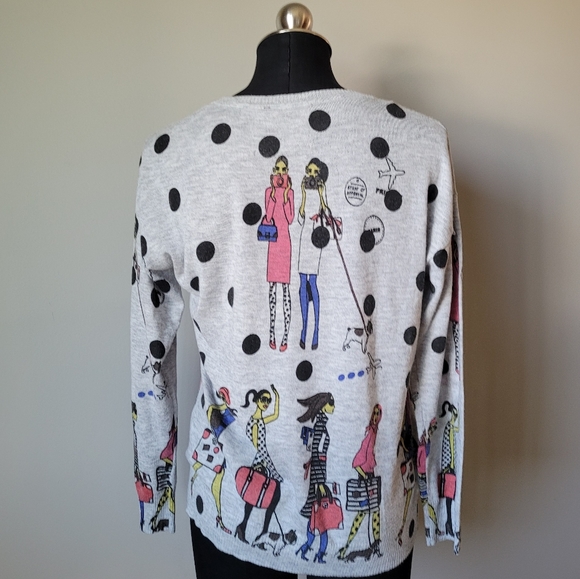 Y2k polkadot art girl print sweater - Picture 9 of 10